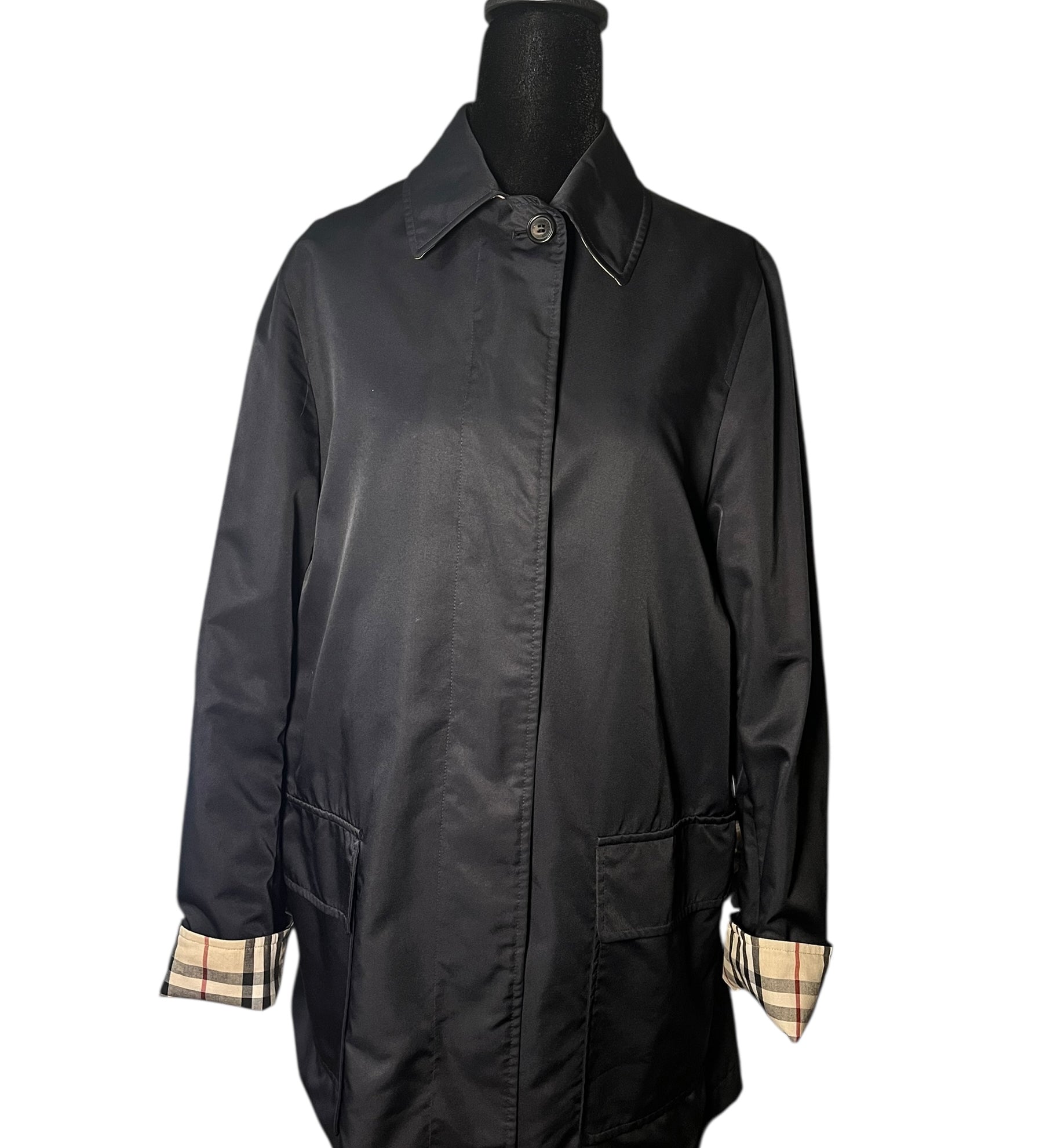Burberry Black Button Up Coat