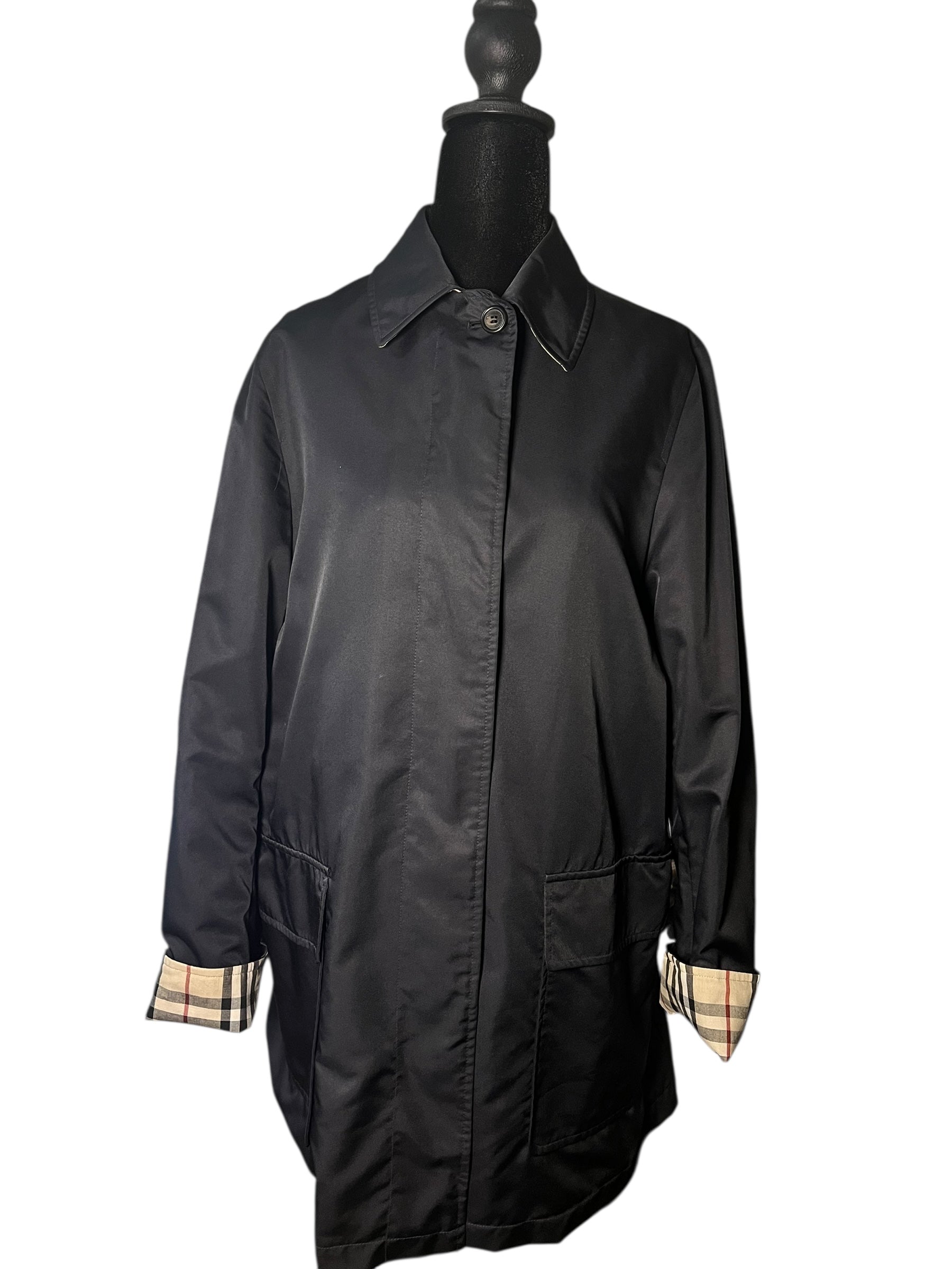 Burberry Black Button Up Coat