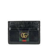 Gucci Black Patent Leather Ophidia Card Case