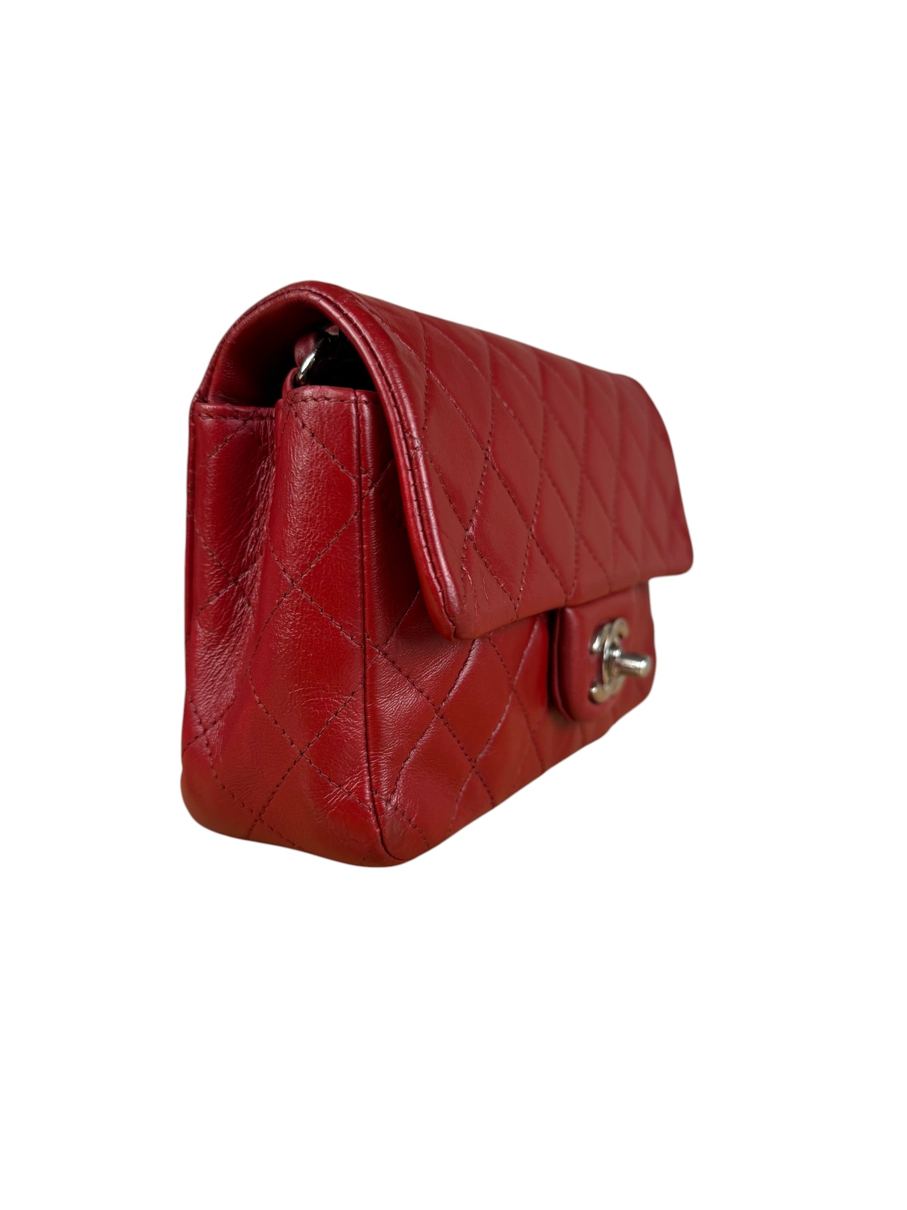 Chanel Red Quilted Leather Classic Mini Flap Bag 2012