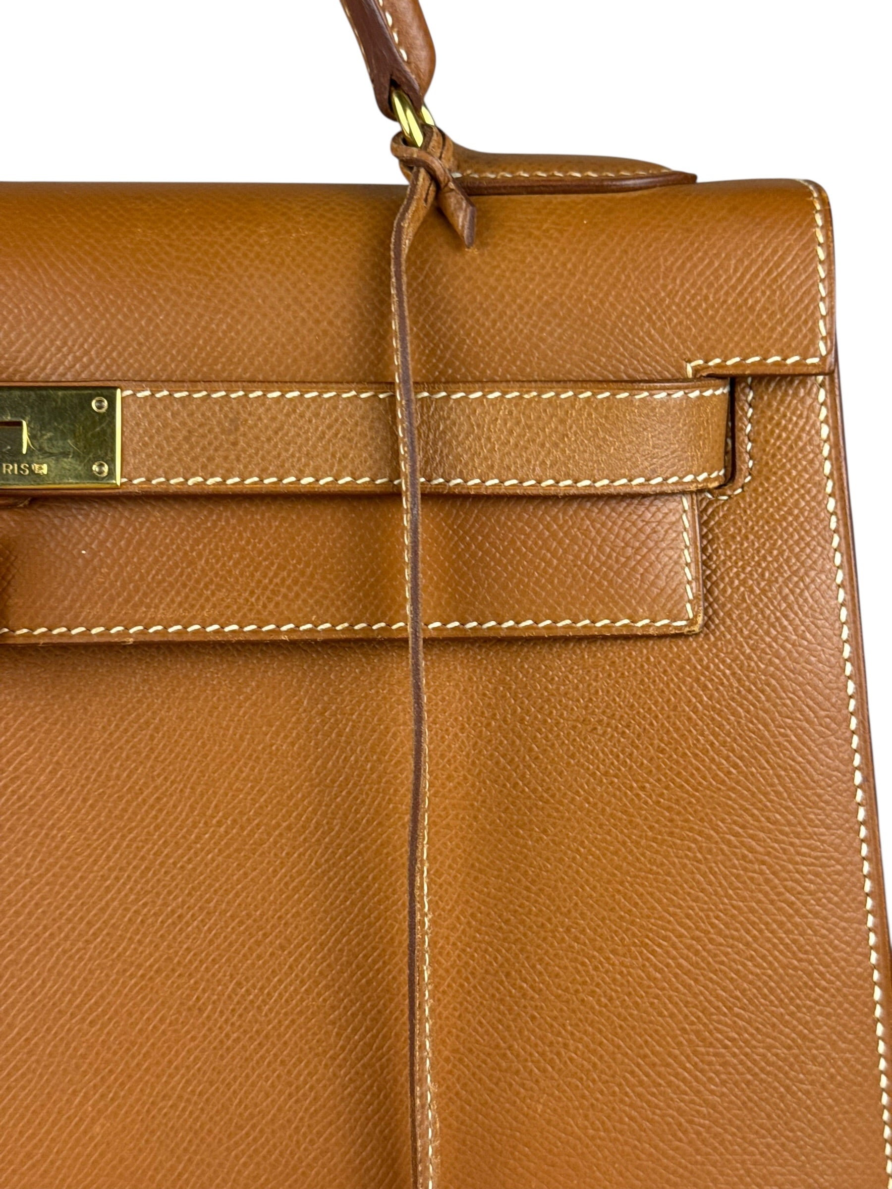 Hermes Kelly 32 Sellier Epsom Gold Handbag 1995