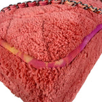 Chanel Coral Terry Cloth Quilted Jumbo Single Flap Shoulder Bag2020