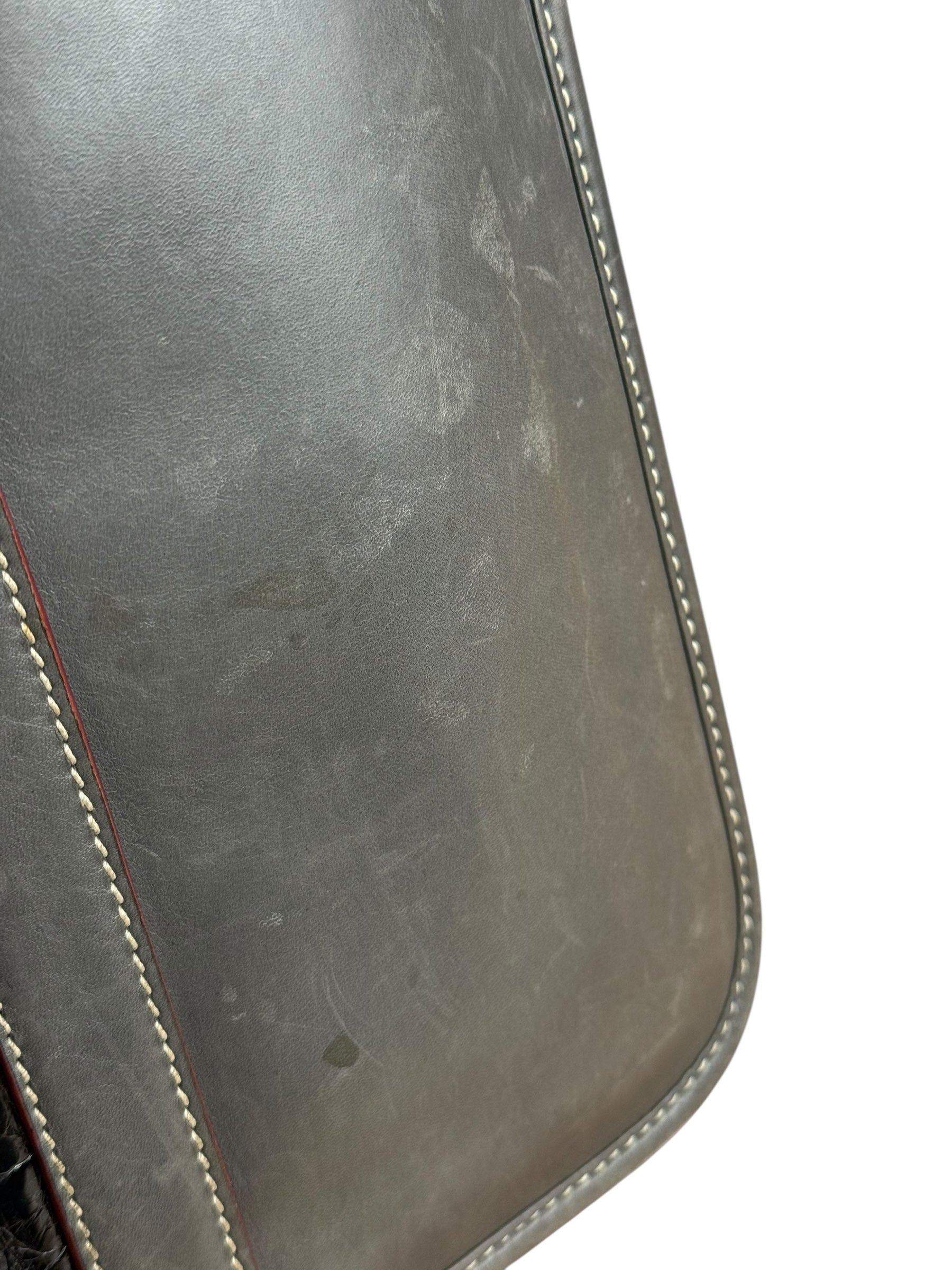 Gucci Vintage Grey Leather Flap Clutch