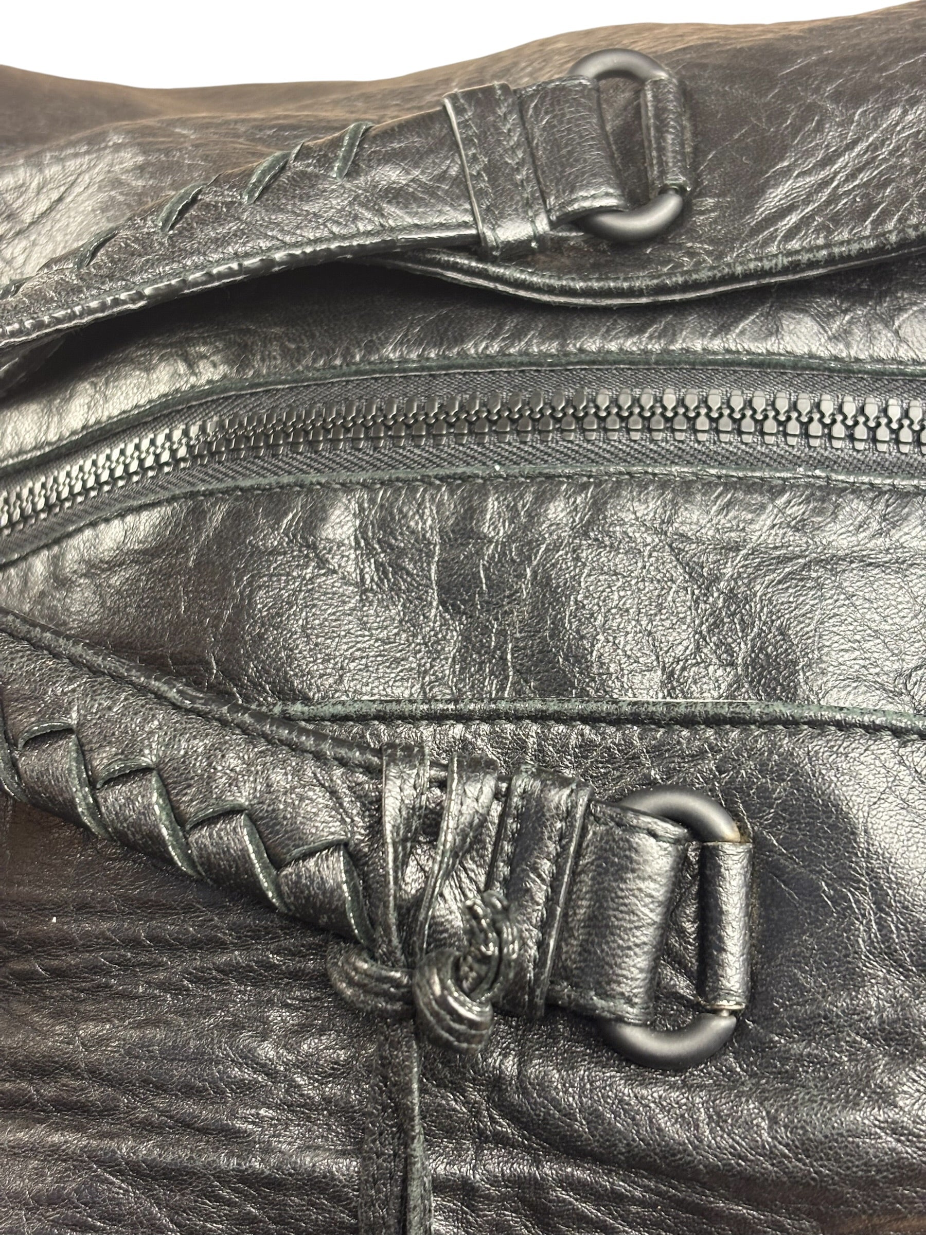 Bottega Veneta Vintage Black Leather Cervo Cocker Hobo Bag