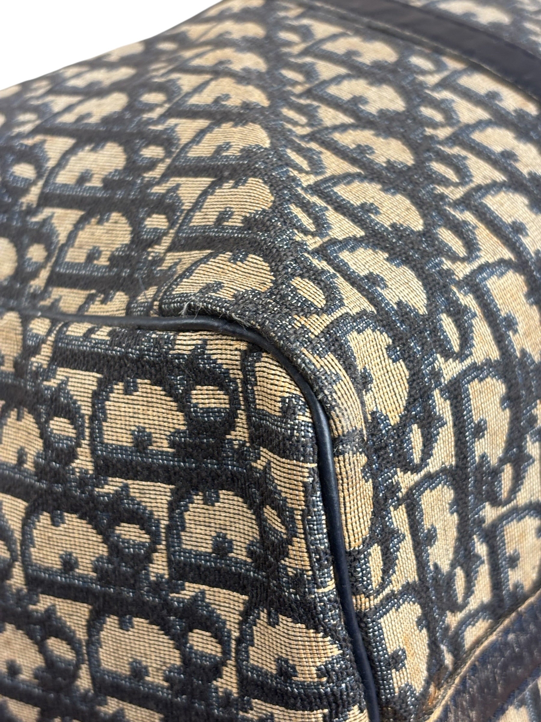 Christian Dior Vintage Navy Blue Trotter Boston Bag