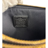 Coach Black Pebbled Leather Dual Zip Wristlet Wallet