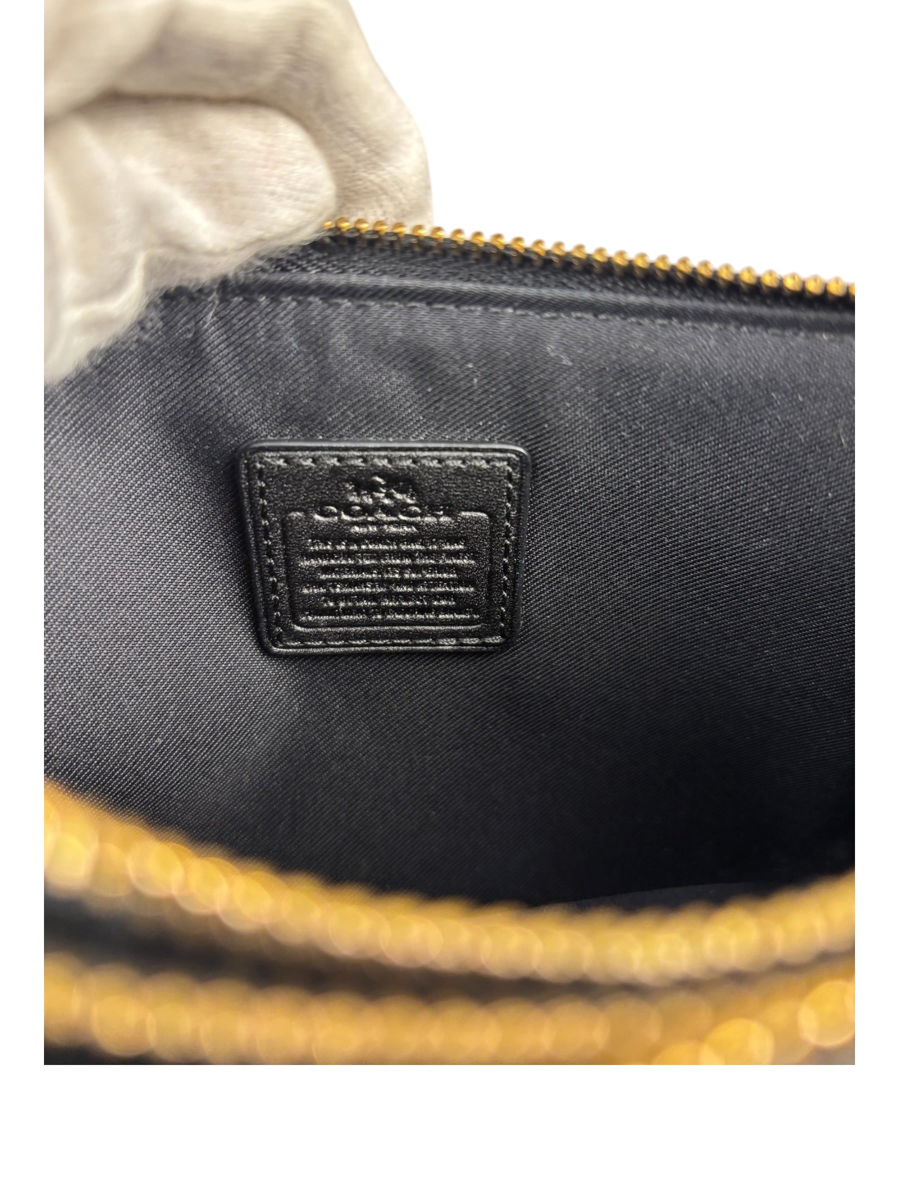 Coach Black Pebbled Leather Dual Zip Wristlet Wallet