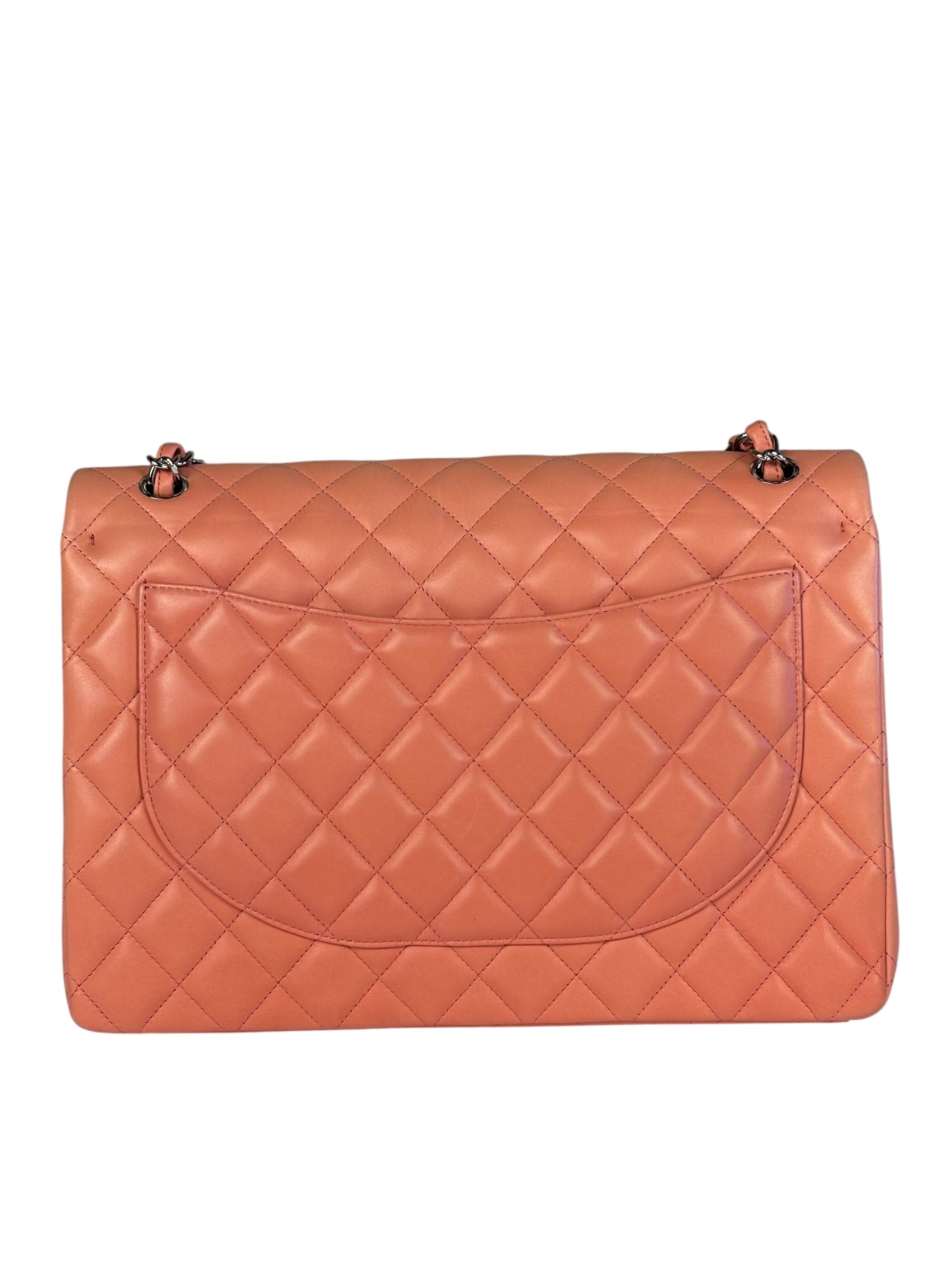 Chanel Pink Quilted Lambskin Classic Large Double Flap Bag 2012