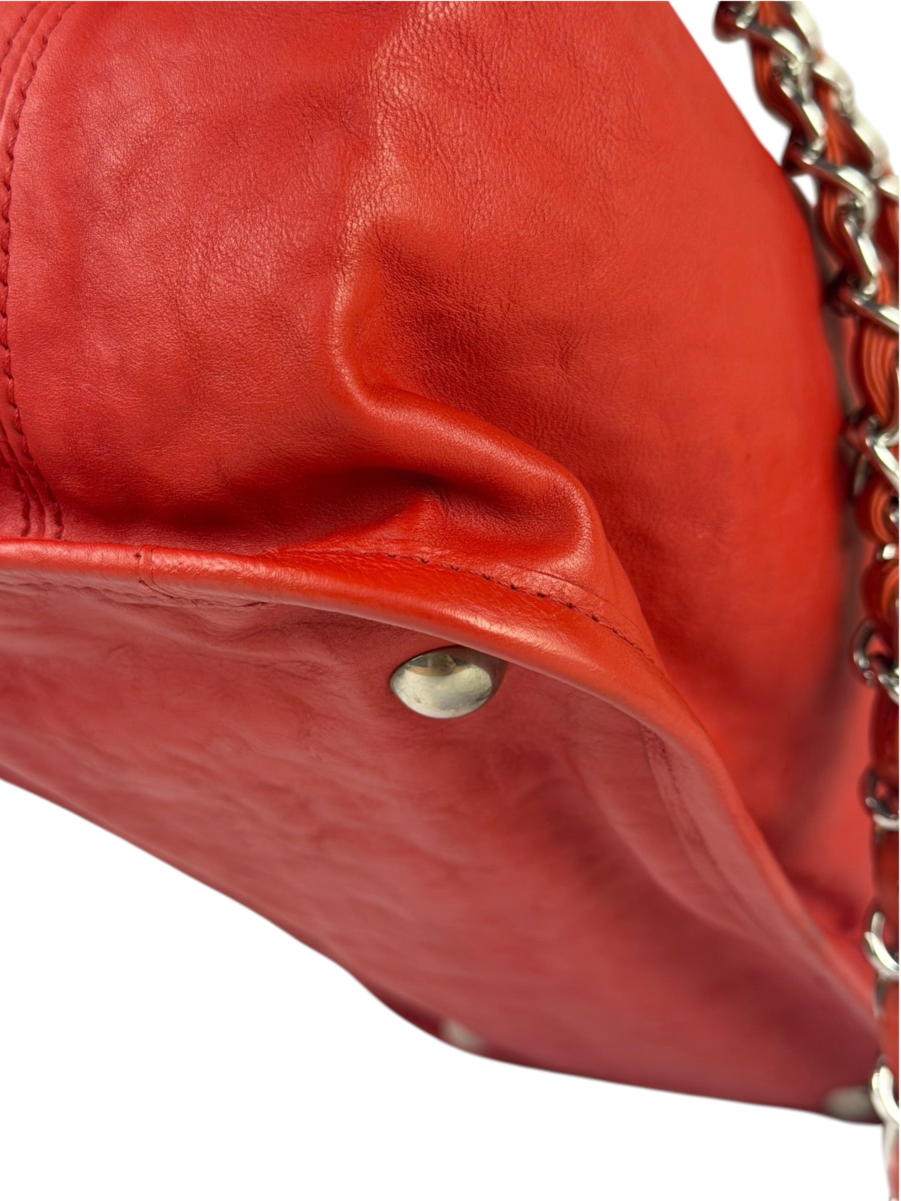 Chanel Red Quilted Leather Natural Beauty Chain Tote 2010