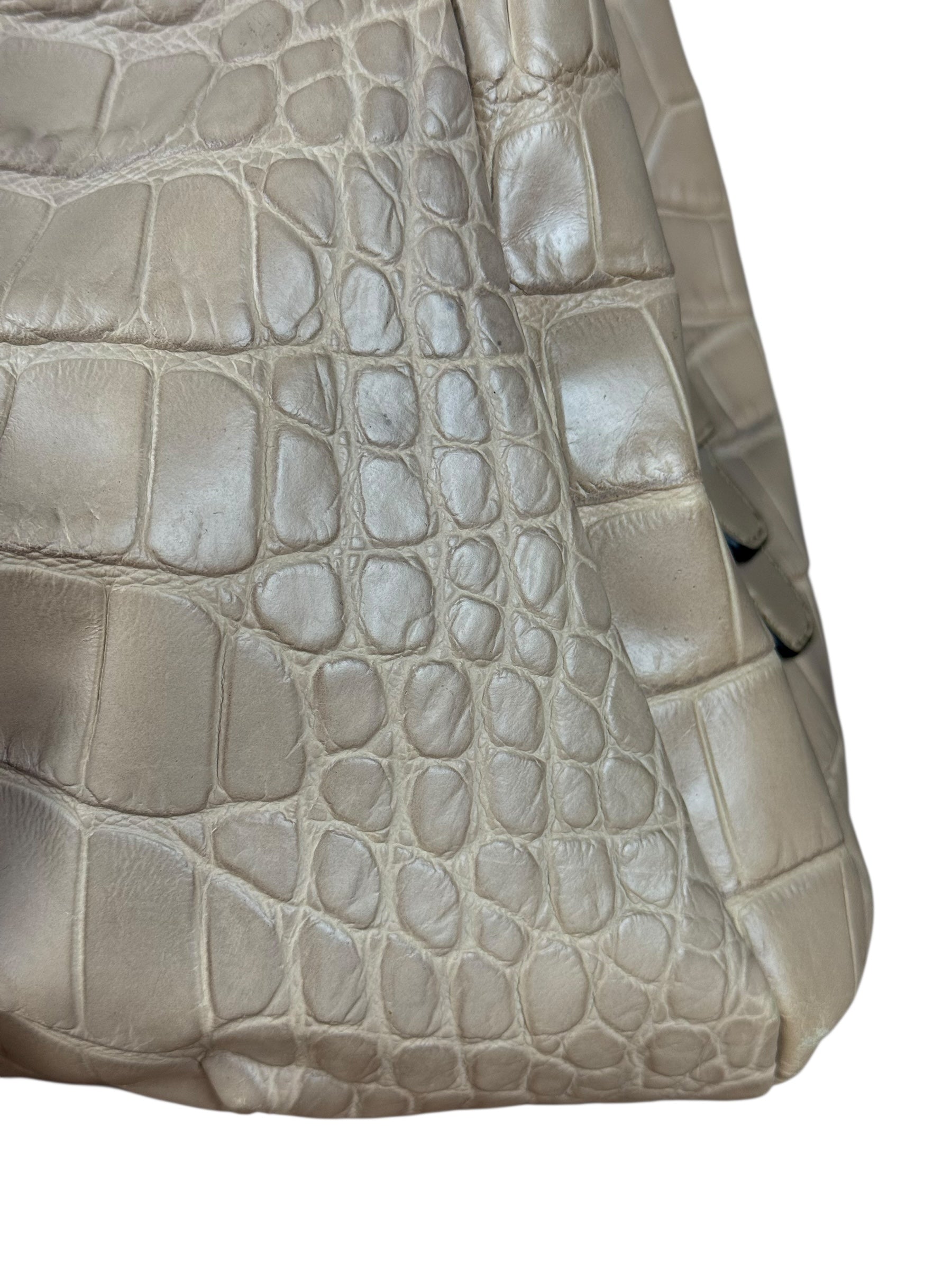 Coach Beige Maggie Croc Handbag