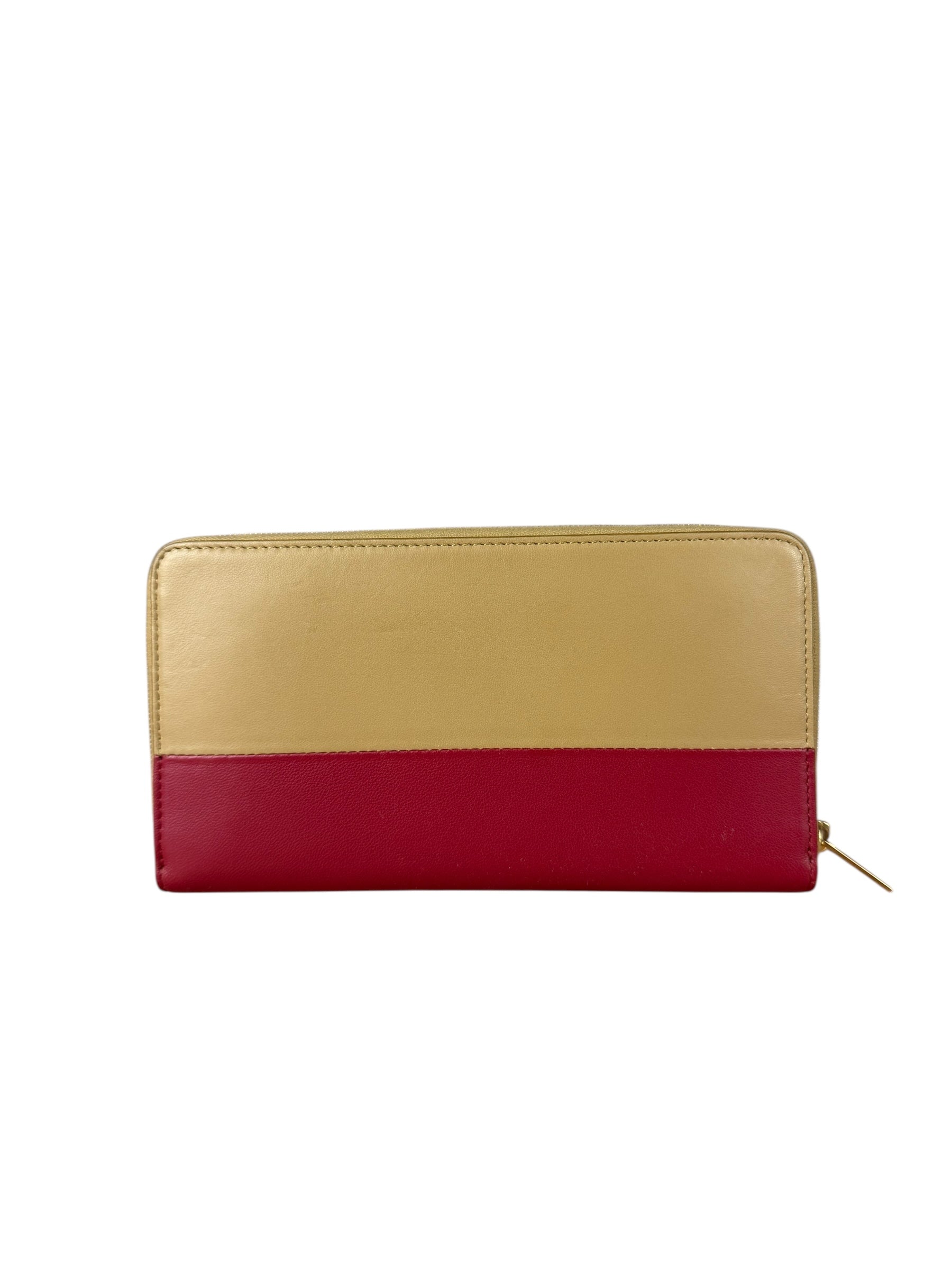 Celine Stripe Leather Zip Wallet