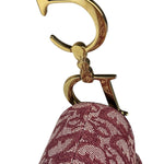 Christian Dior Burgundy Leather Oblique Saddle Handbag
