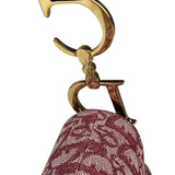 Christian Dior Burgundy Leather Oblique Saddle Handbag