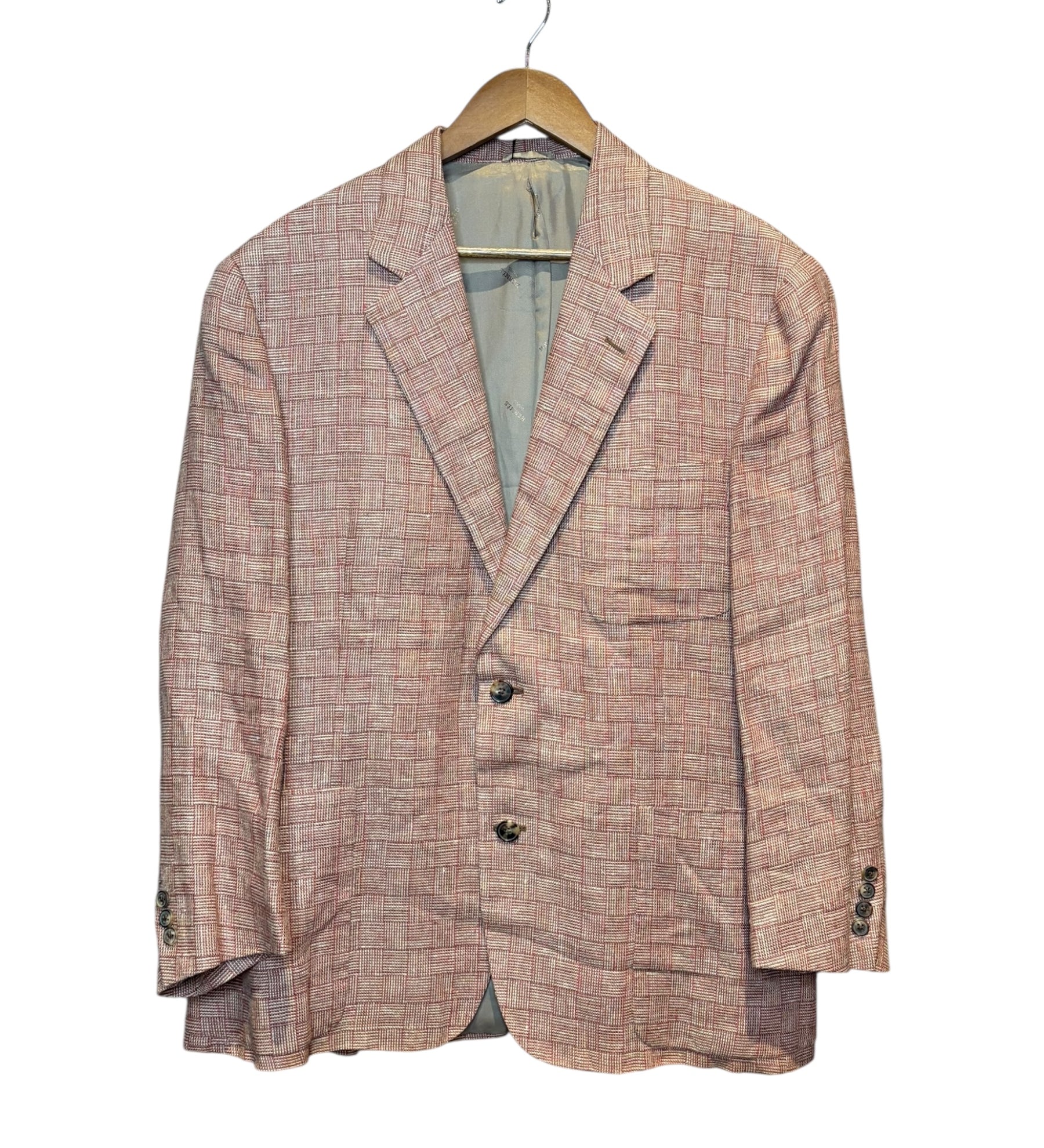 Hermes Vintage Woven Check Suit Jacket