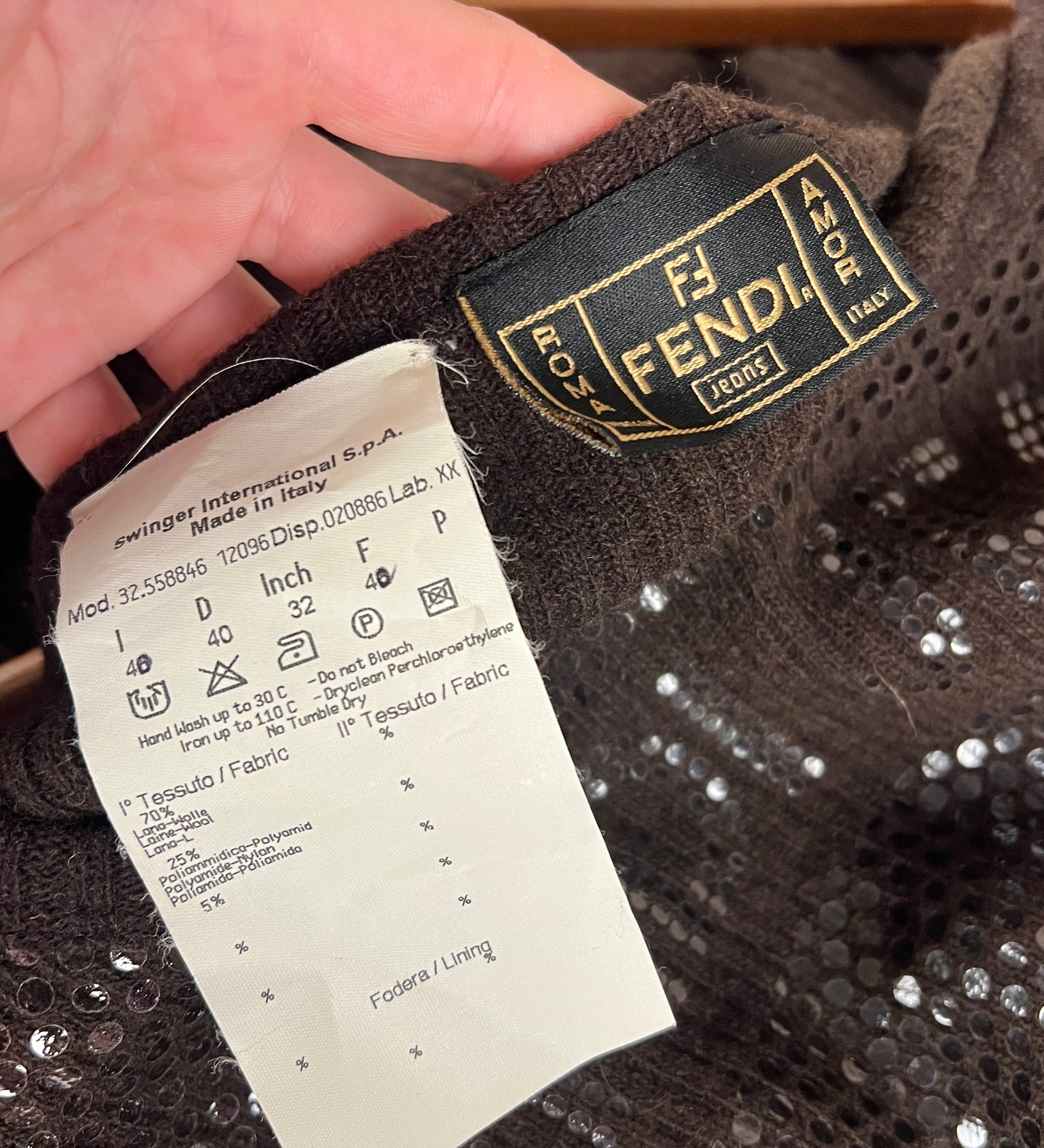 Fendi Jeans Knit Dress Brown