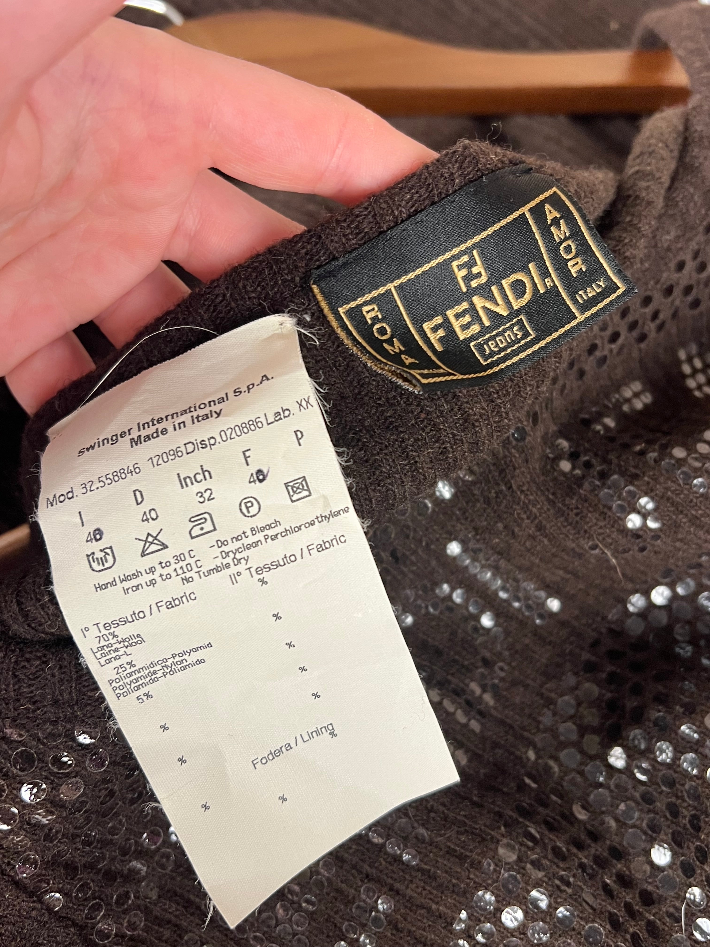 Fendi Jeans Knit Dress Brown