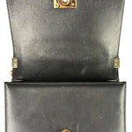 Chanel Black Chevron Leather Boy Medium Flap Bag 2017