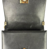 Chanel Black Chevron Leather Boy Medium Flap Bag 2017