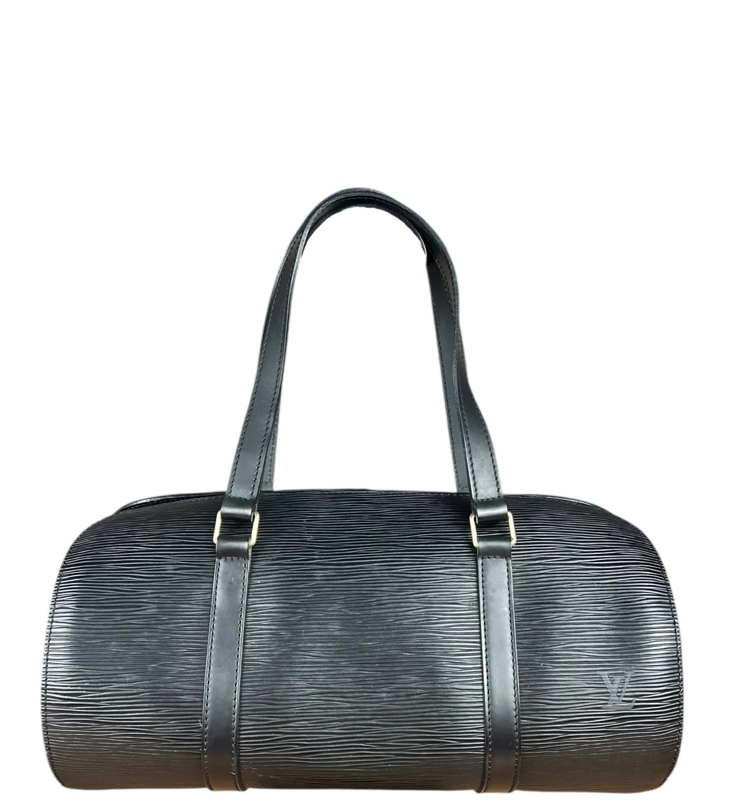 Louis Vuitton Noir Epi Soufflot Handbag