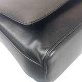 Ferragamo Vintage Black Leather Flap Shoulder Pochette