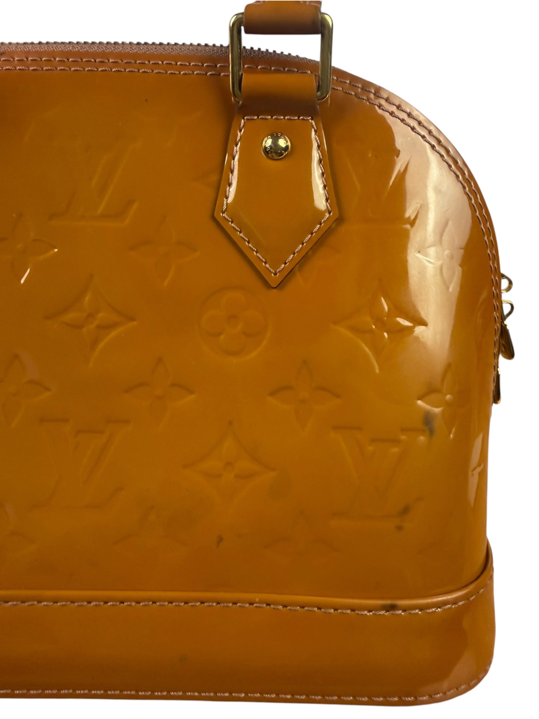 Louis Vuitton Mustard Orange Vernis Alma Two-Way Bag BB
