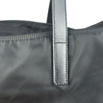 Prada Black Saffiano Leather Strap Tessuto Nylon Tote Bag