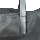 Prada Black Saffiano Leather Strap Tessuto Nylon Tote Bag