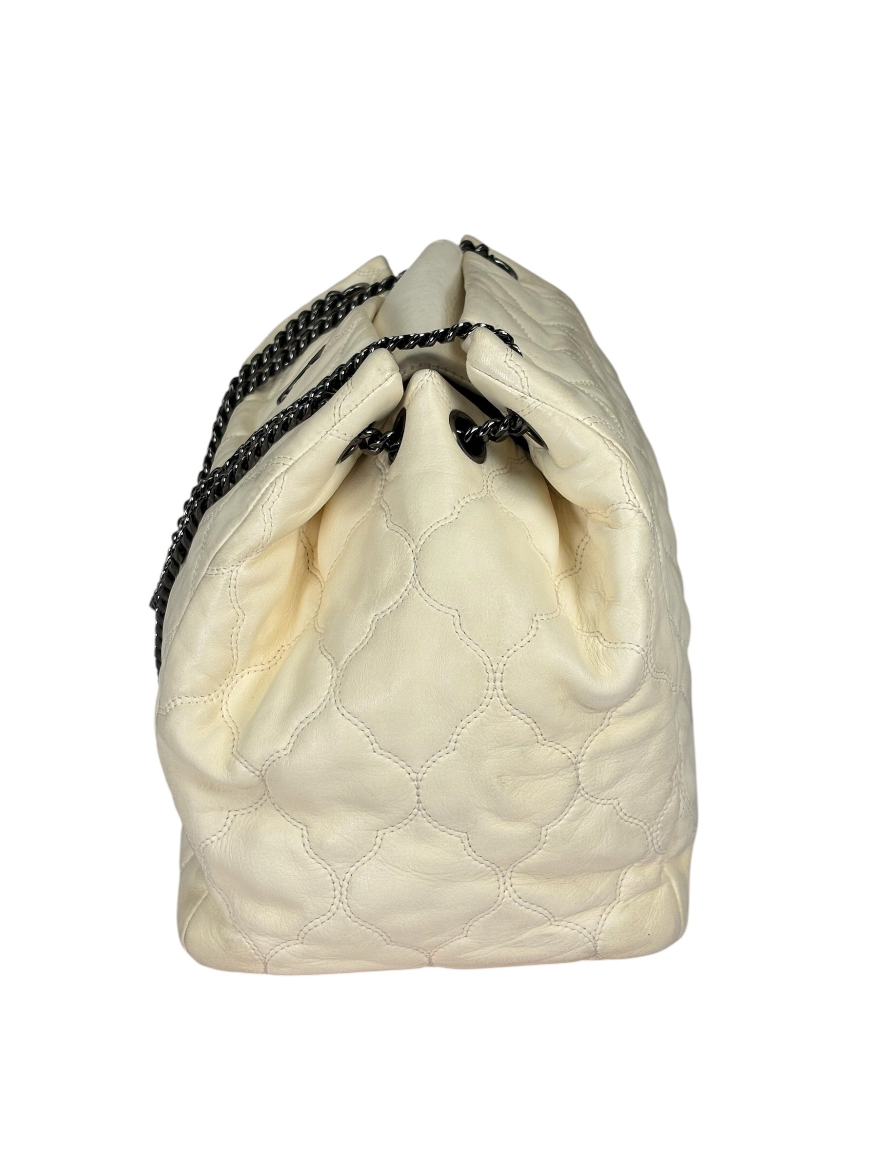 Chanel Beige Quilted Leather  Chain Shoulder Bag 2008