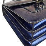 Bvlgari Shiny Blue Patent Leather Serpenti Forever Two-Way Bag