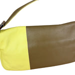 Fendi Yellow Wave Buckle Leather Baguette