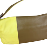 Fendi Yellow Wave Buckle Leather Baguette