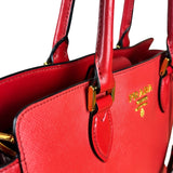 Prada Red Saffiano Leather 2Way Tote