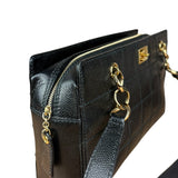 Chanel Black Choco Bar Stitch Caviar Chain Tote 2002