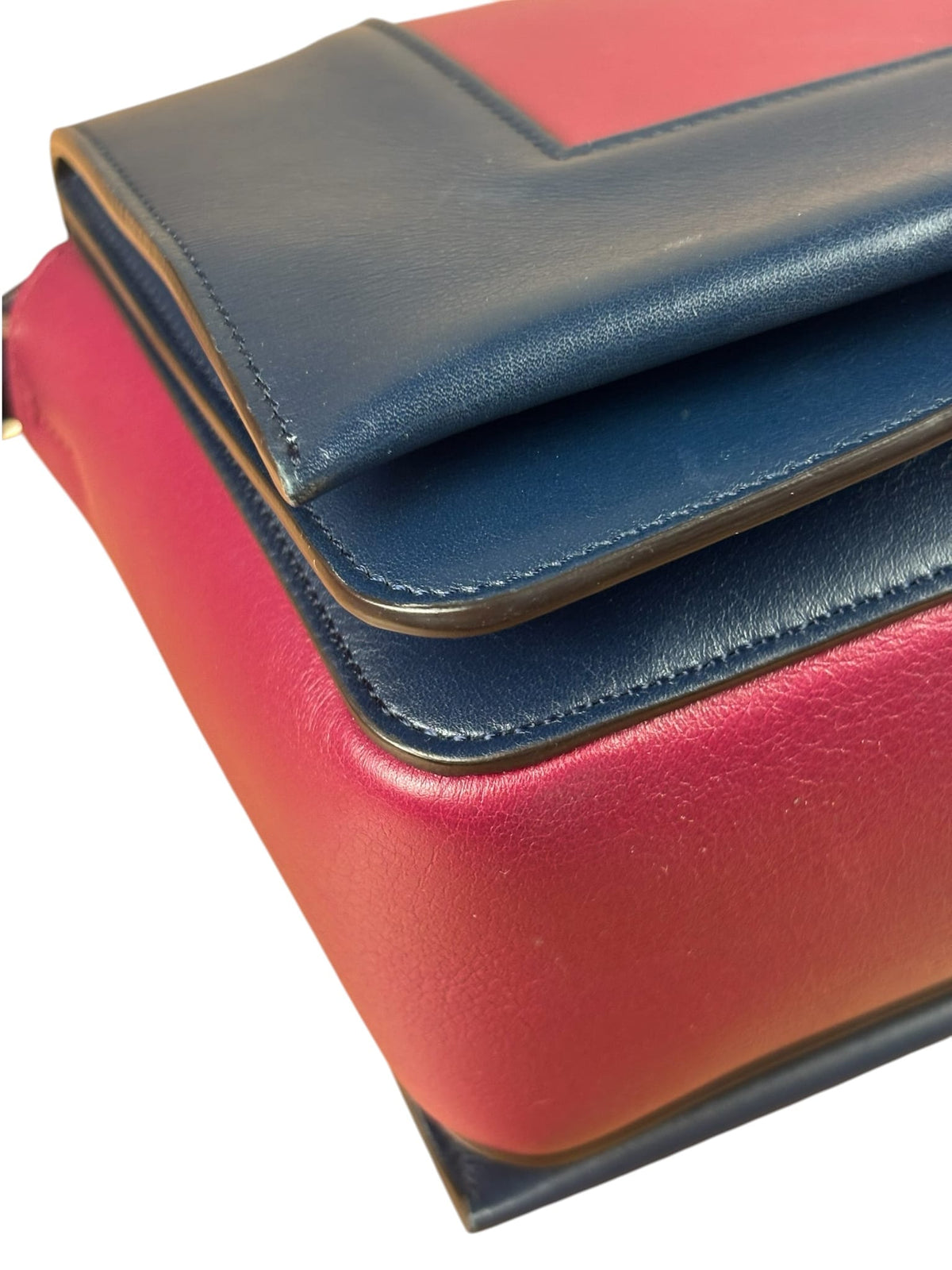 Celine Navy/Pink Leather Medium Shoulder Bag