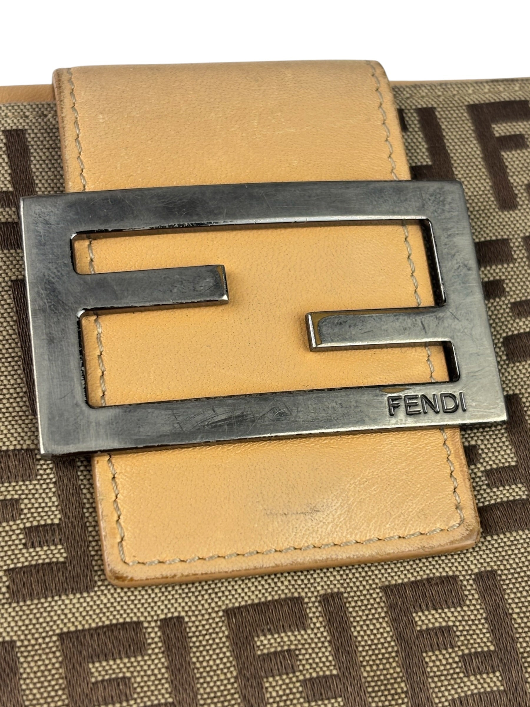 Fendi Beige Zucca Bi-Fold Wallet