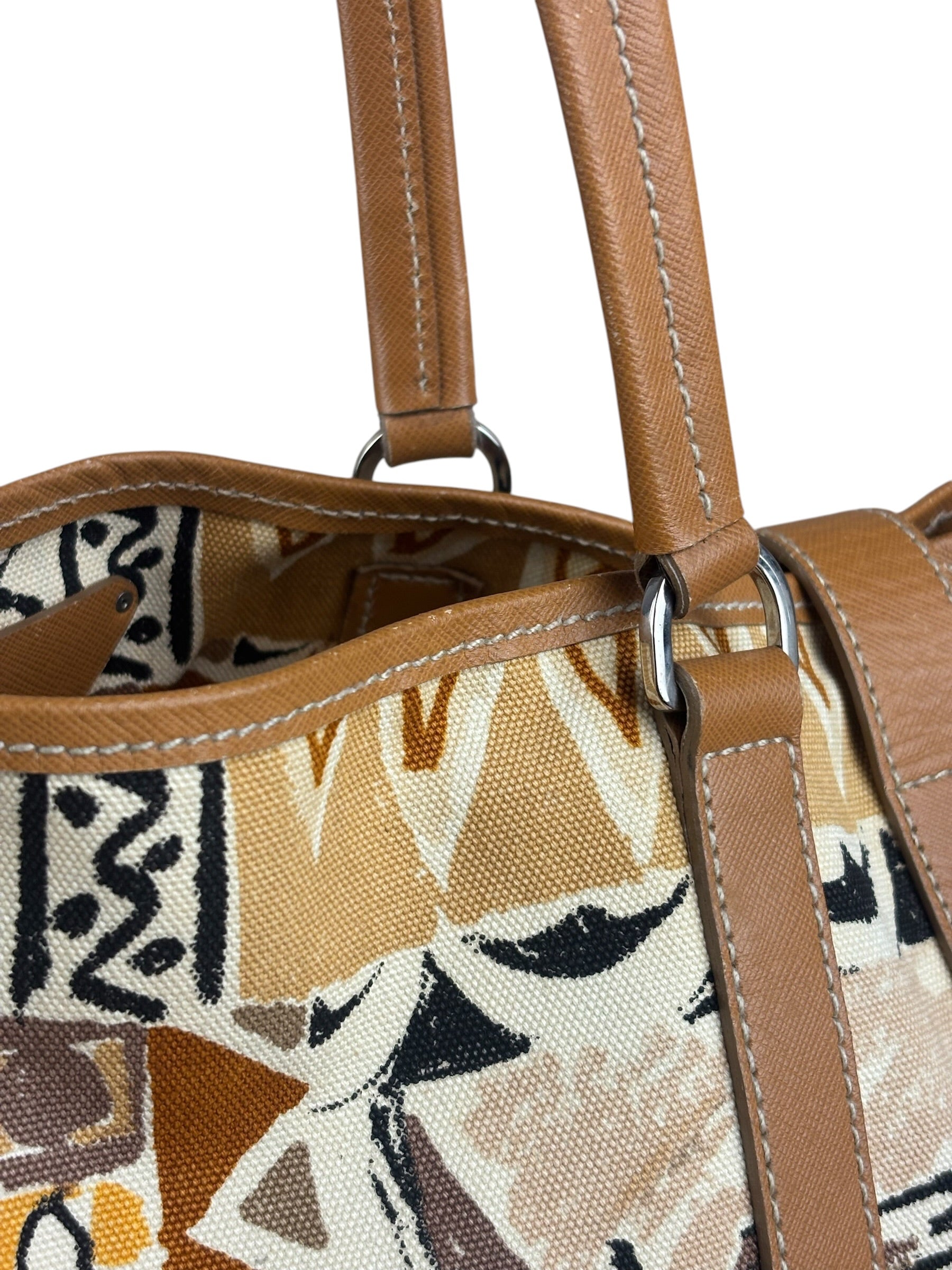 Prada Vintage Limited Edition Venetian Scene Canvas Tote Bag