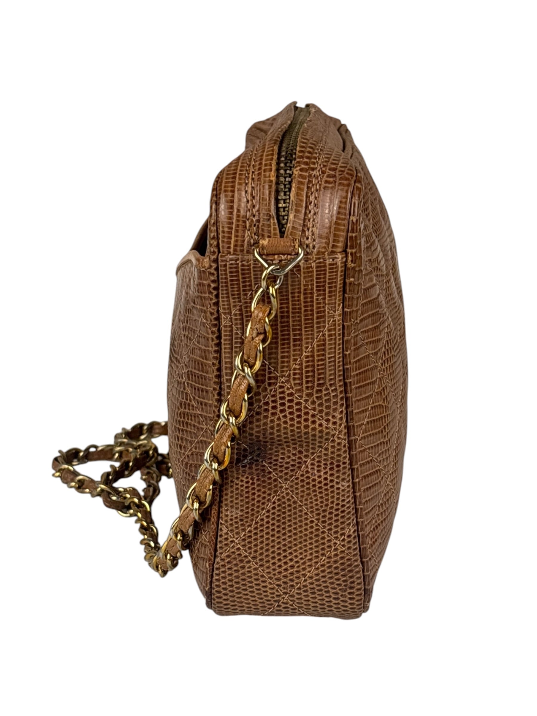 Chanel Vintage Leather Lizard Tassel Camera Case - 1987