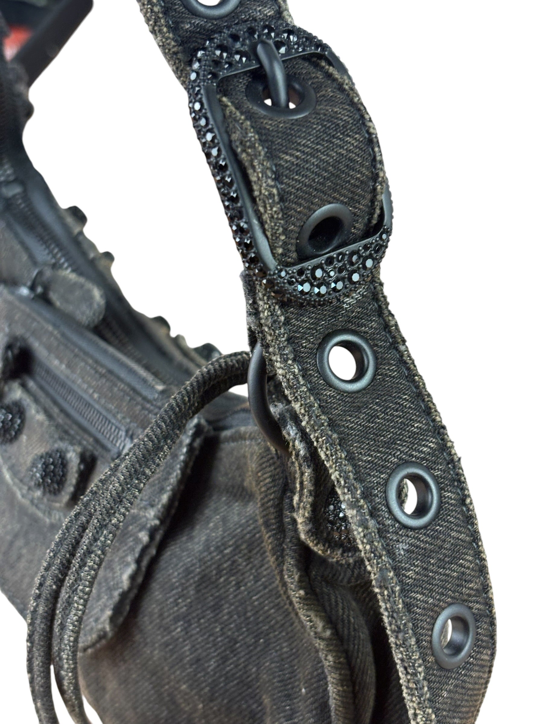 Balenciaga Black Denim Le Cagole XS Shoulder Bag