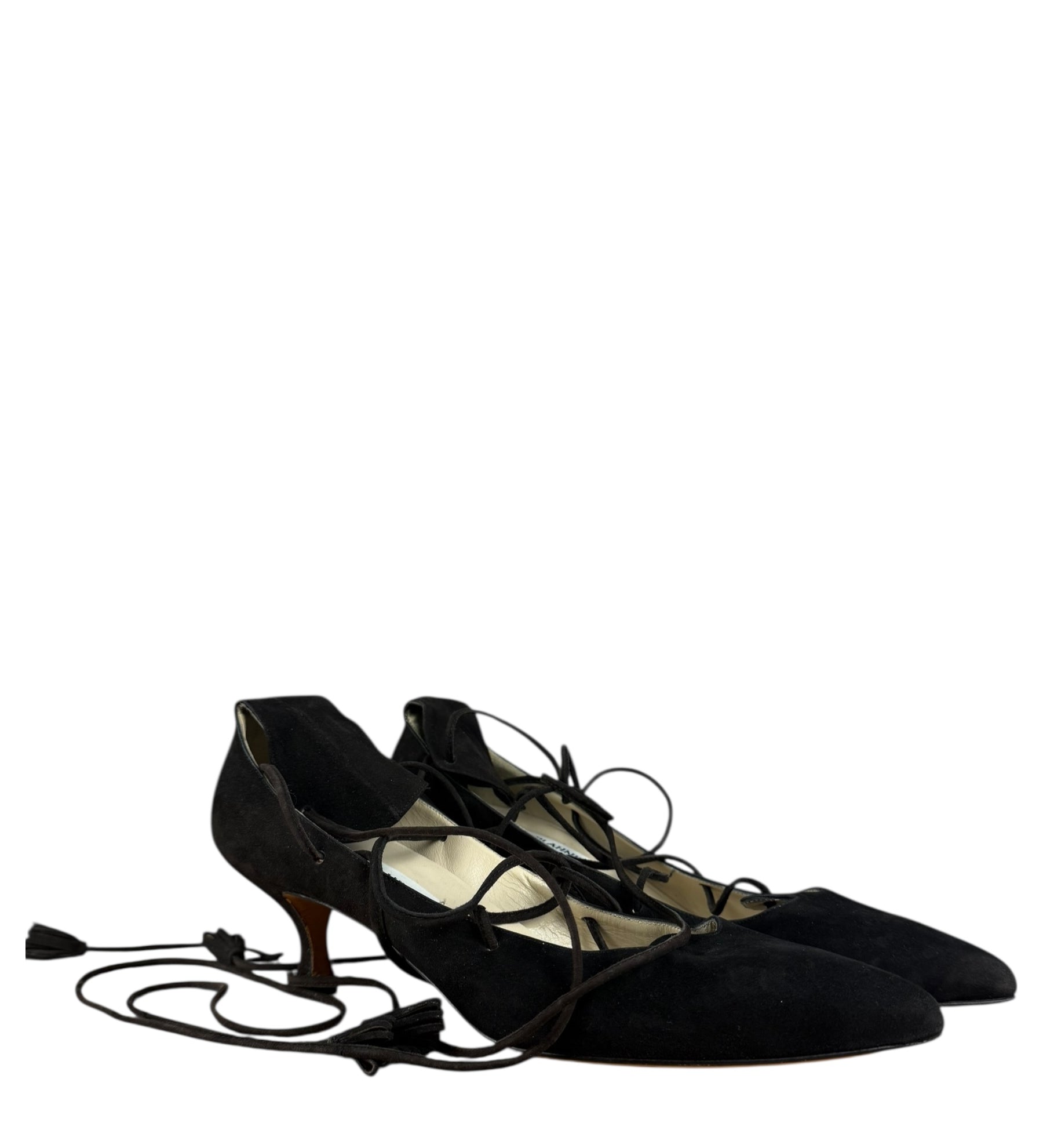 Manolo Blahnik Brown Suede Strappy Heels