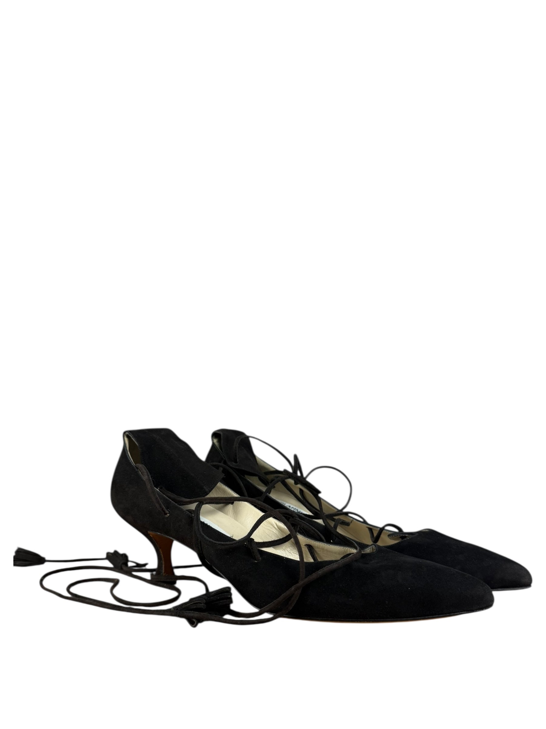 Manolo Blahnik Brown Suede Strappy Heels