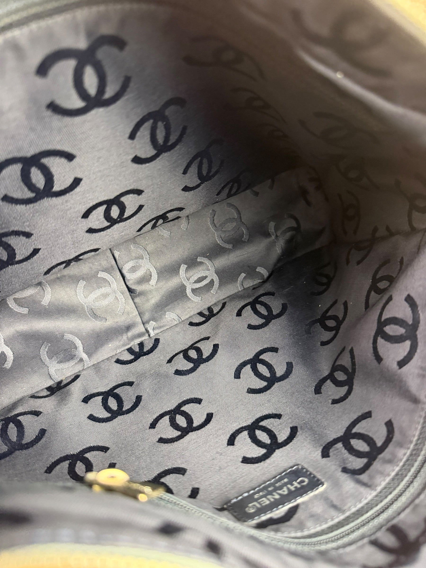 Chanel Light Washed Denim CC Canvas Logo Shoulder Bag 2002