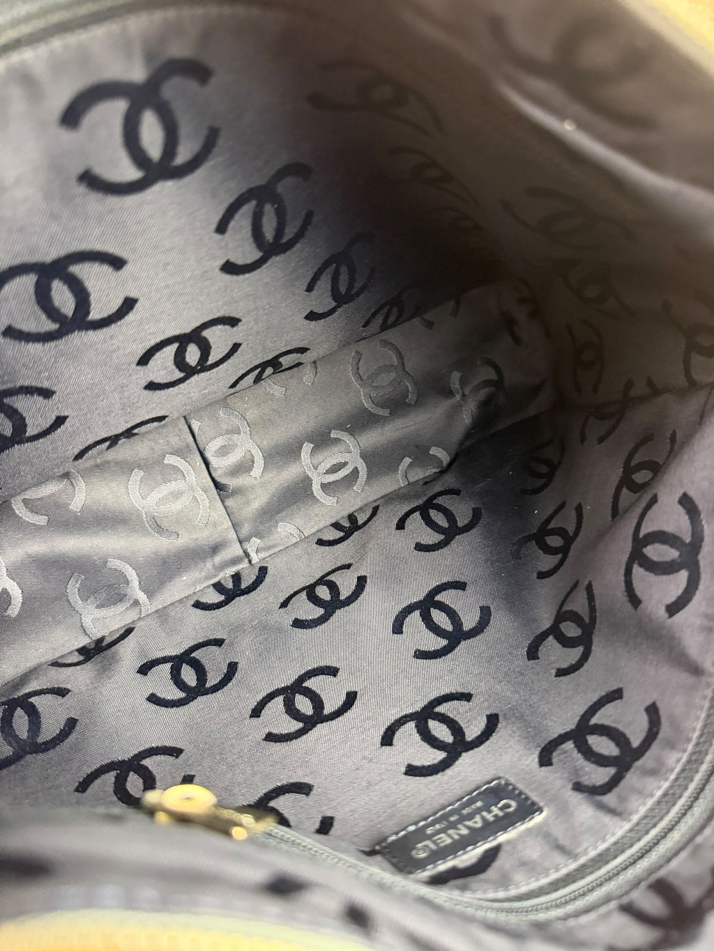 Chanel Light Washed Denim CC Canvas Logo Shoulder Bag 2002
