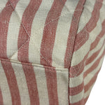 Chanel Vintage Pink/Cream Denim Maxi Stripped Tote 1994