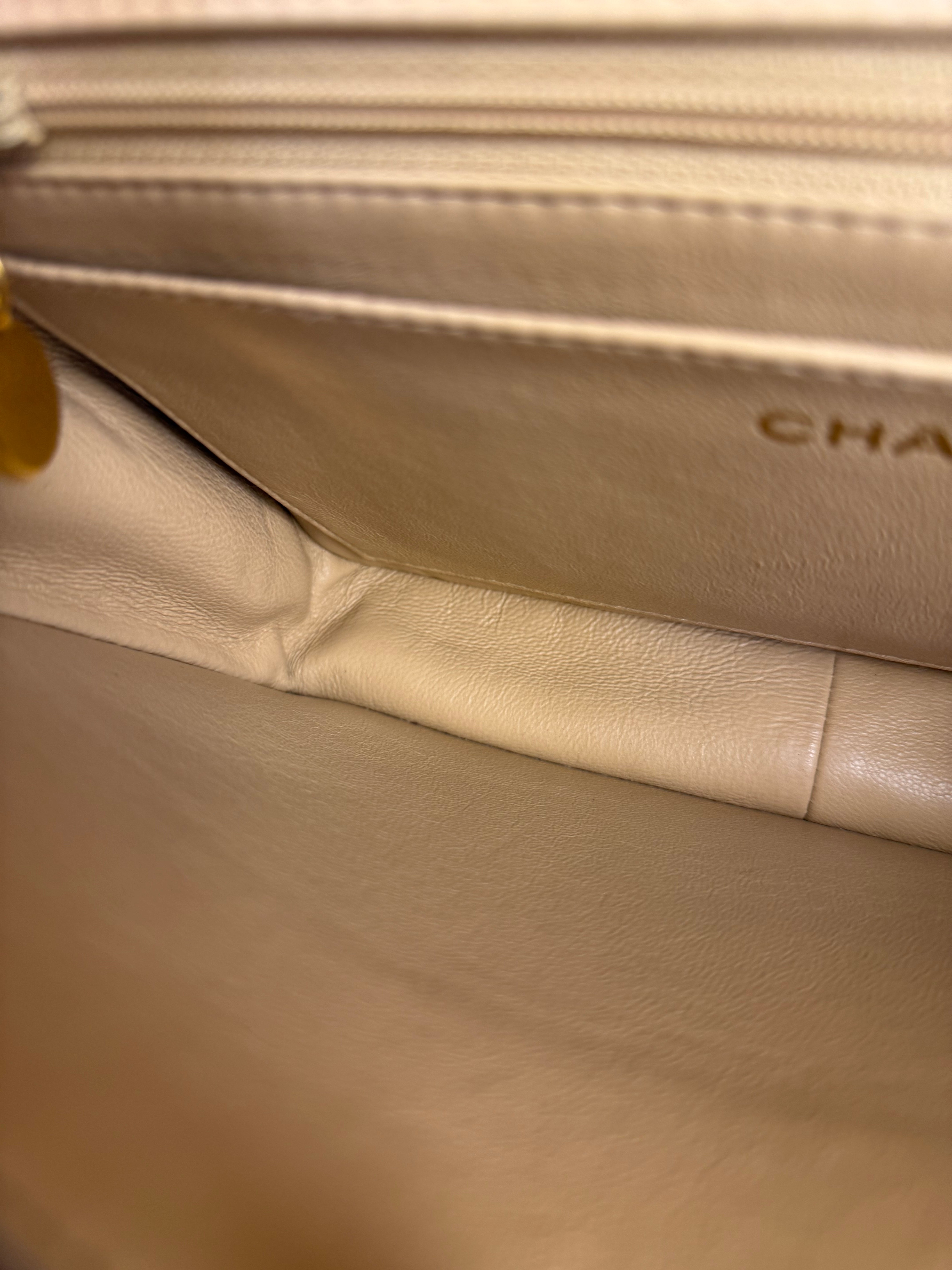 Chanel M Beige Lambskin Envelope Flap 1997