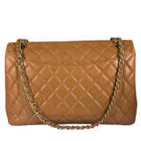 Chanel Caramel Brown Quilted Lambskin Large Shoulder Bag 2009