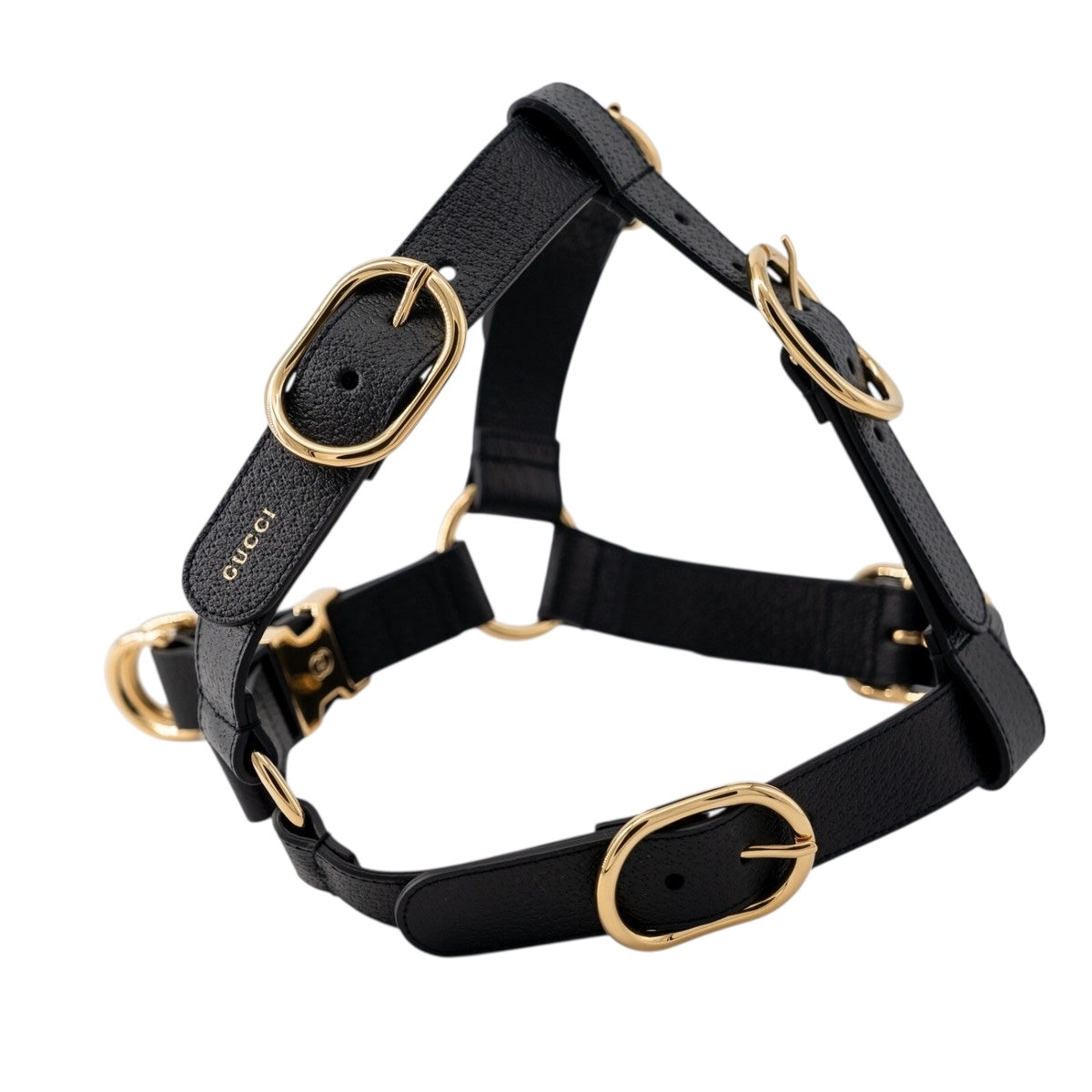 Gucci Black Leather Dog Harness