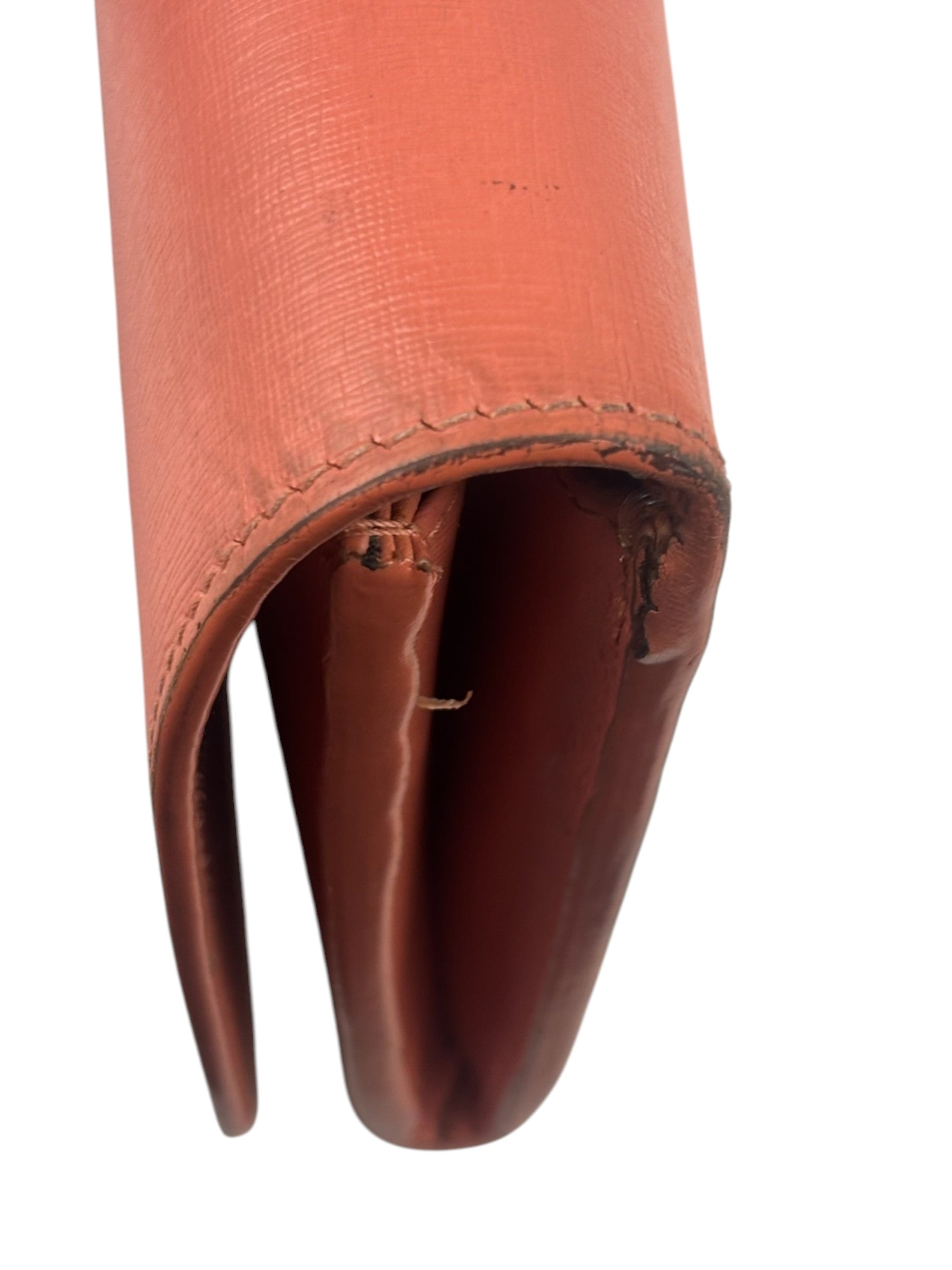 Balenciaga Salmon Pink Leather Essential Money Flap Wallet