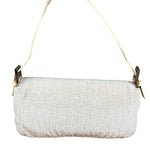 Fendi Vintage Beaded Baguette White