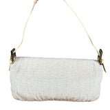 Fendi Vintage Beaded Baguette White