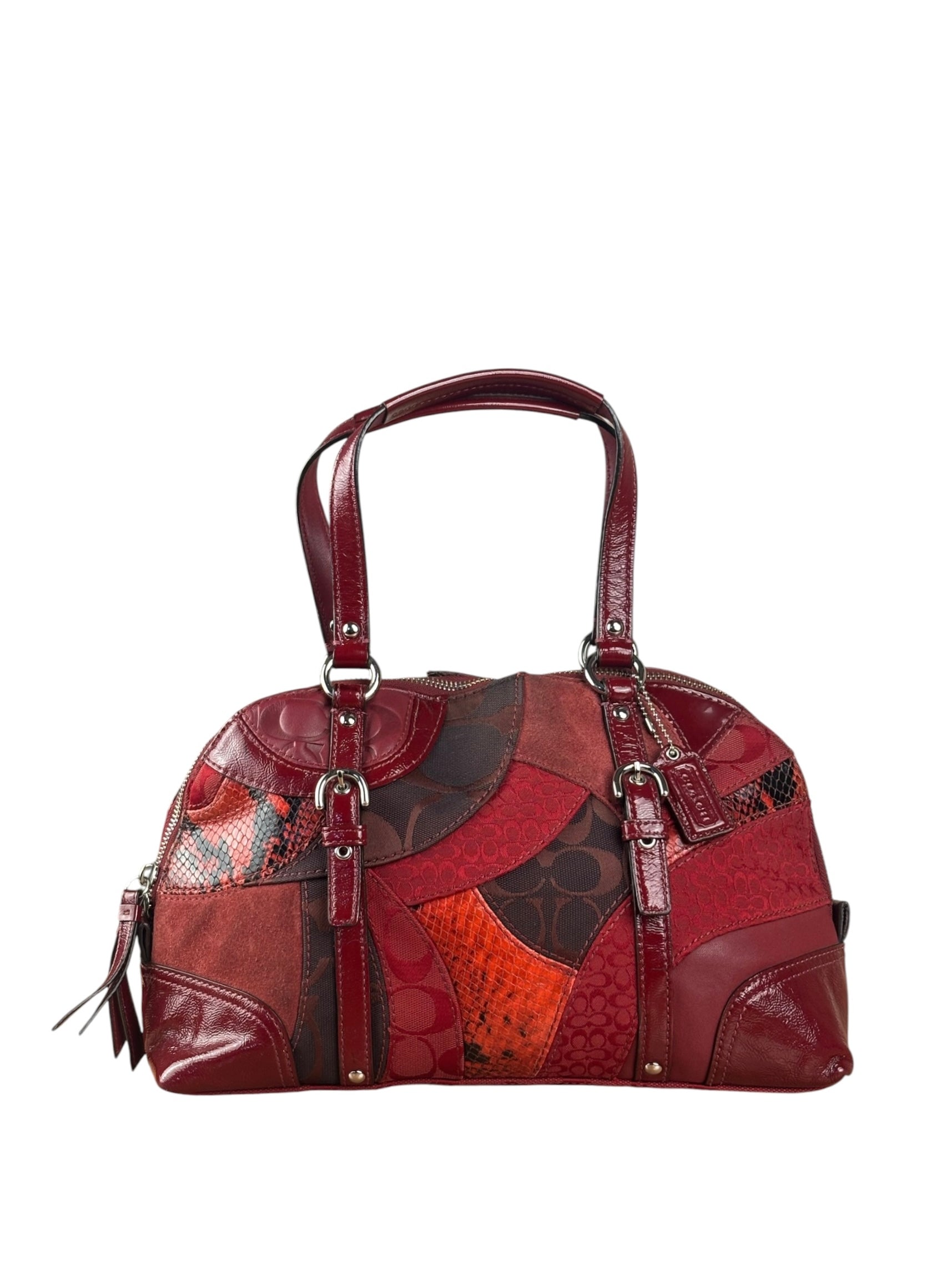 Coach Red Leather Patchwork Handbag
